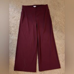 LOFT Rich Burgundy Wide-Leg Pants